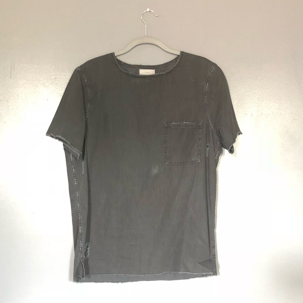 1975 Black distressed soft denim T shirt